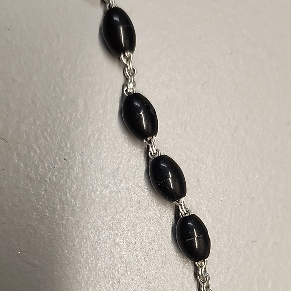 Vintage Black Beaded Rosary | Italy | Catholic Prayer Beads | Crucifix - Picture 6 of 7